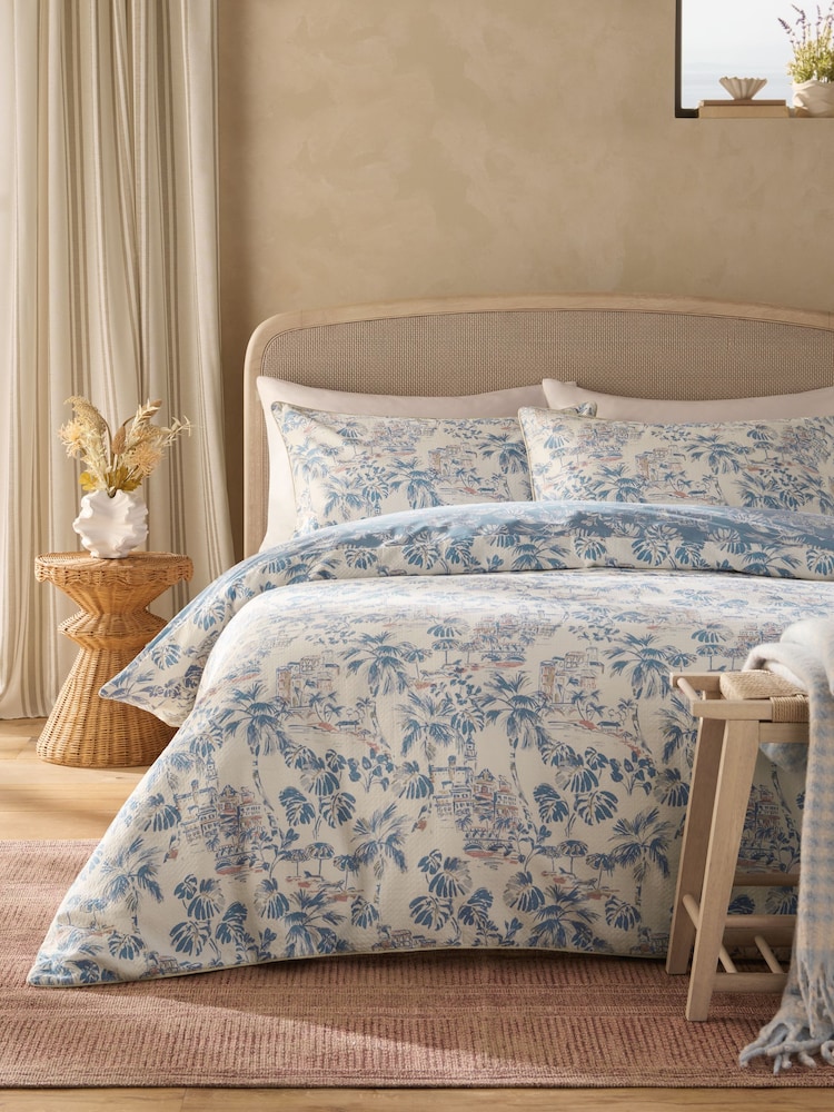 Textured Cotton Holiday Toile Reversible Duvet Cover and Pillowcase Set - Imagen 1 de 6