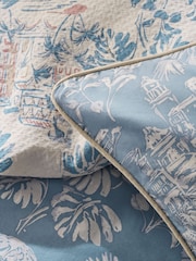 Textured Cotton Holiday Toile Reversible Duvet Cover and Pillowcase Set - Imagen 5 de 6