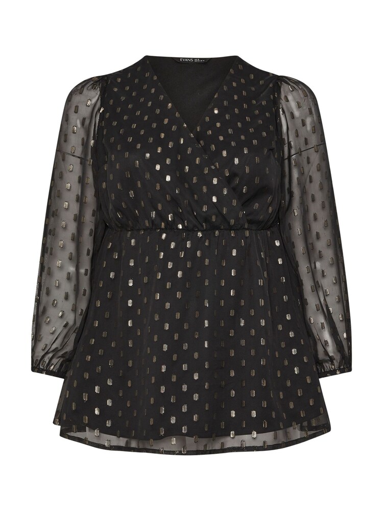 Evans Foil Frill Wrap Black Top - Image 5 of 5