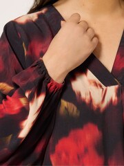 Evans Blurred Floral Black Top - Image 4 of 5