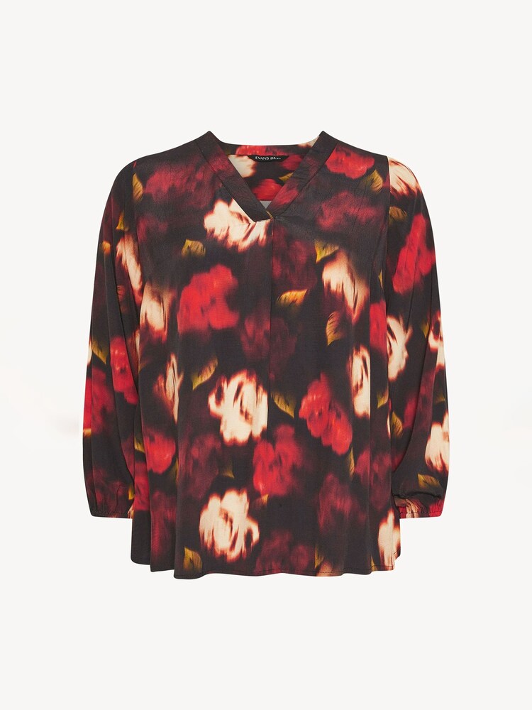 Evans Blurred Floral Black Top - Image 5 of 5