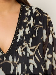 Evans Pintuck Studded Black	Tunic - Image 4 of 5