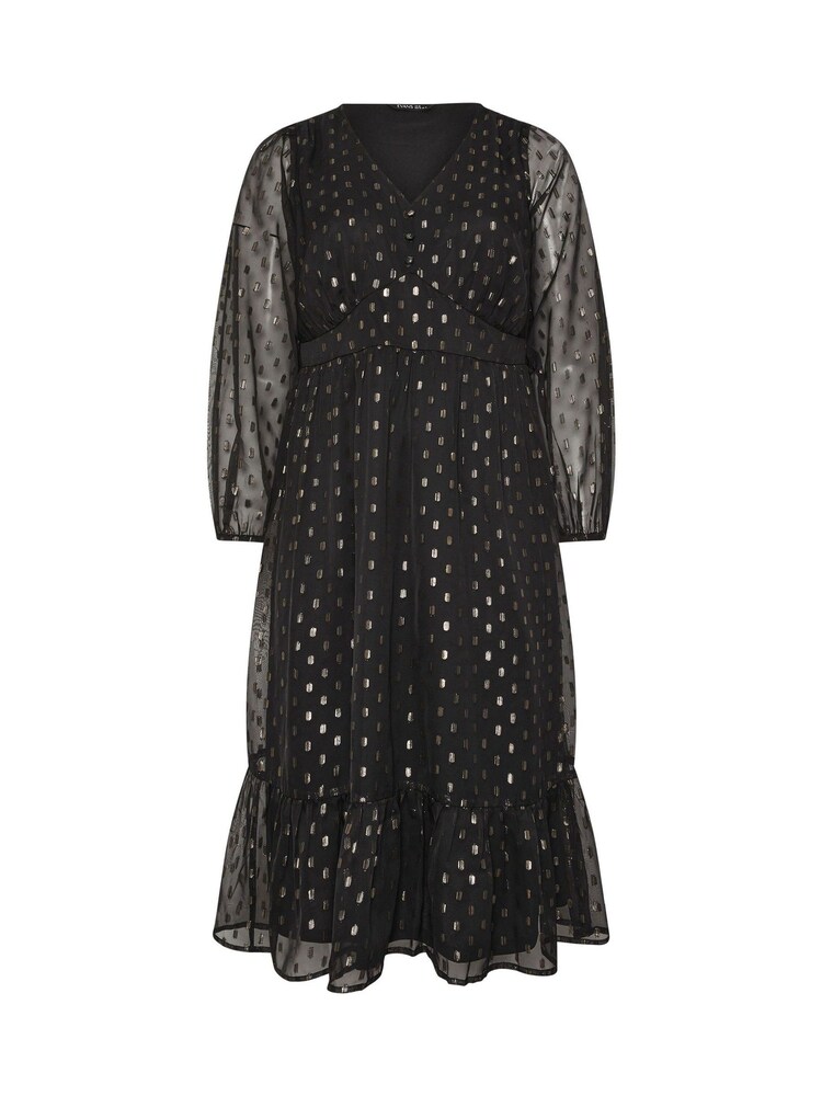 Evans Foil Spot Twist Black Dress - Image 5 of 5 Evans Foil Spot Twist Black Dress - Image 5 of 5