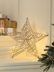 Festive Gold 60cm Pre Lit Champagne Gold Star - Image 1 of 1