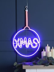 Festive White 30cm Neon Flex Xmas Bauble Hanging Decoration Bauble - Image 2 of 2