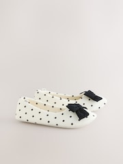 Black/White Polka Dot Ballet Slippers - Image 1 of 5