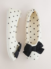 Black/White Polka Dot Ballet Slippers - Image 3 of 5