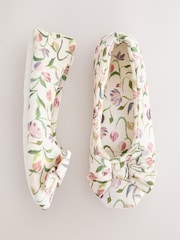 Pink/Cream Ballet Bow Slippers - Image 5 of 9