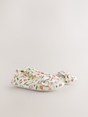 Pink/Cream Ballet Bow Slippers - Image 7 of 9