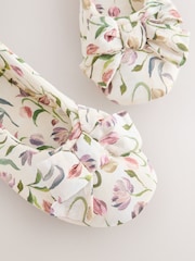 Pink/Cream Ballet Bow Slippers - Image 8 of 9