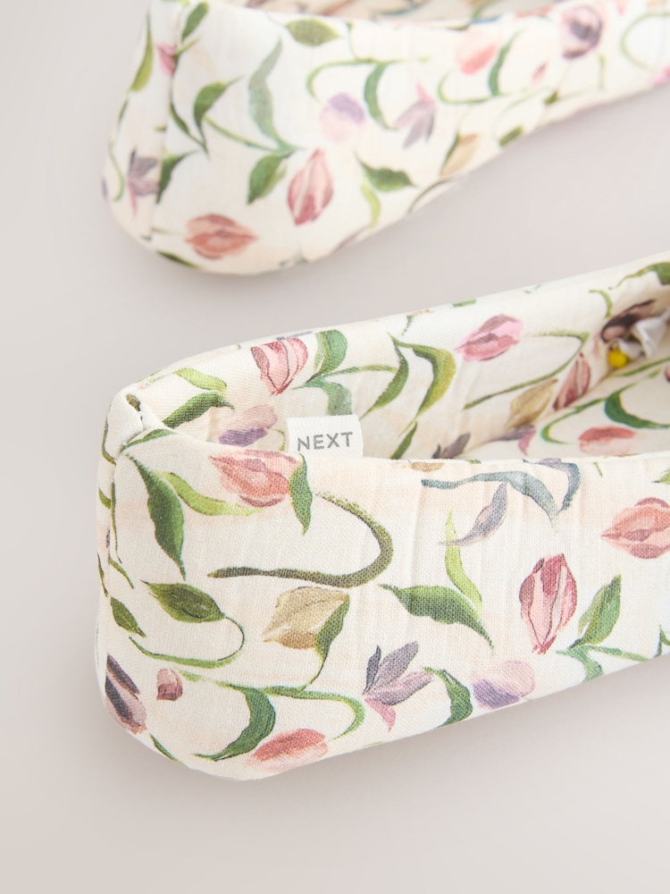 Pink/Cream Ballet Bow Slippers - Image 9 of 9