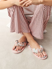 Pink/Blue Coca Cola Padded Toe Thong Slippers - Image 1 of 8