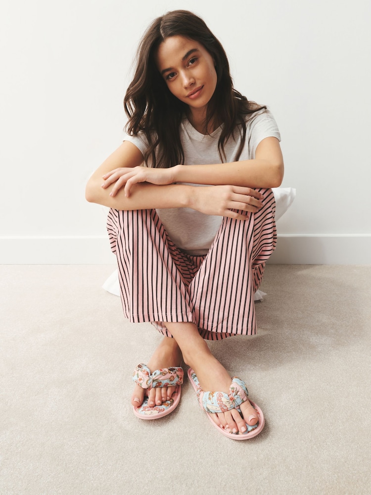 Pink/Blue Coca Cola Padded Toe Thong Slippers - Image 2 of 8