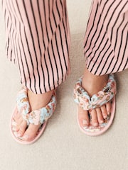 Pink/Blue Coca Cola Padded Toe Thong Slippers - Image 3 of 8