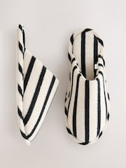 Sort/hvid stribet - Mule hjemmesko - Billede 1 af 8