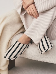 Sort/hvid stribet - Mule hjemmesko - Billede 4 af 8