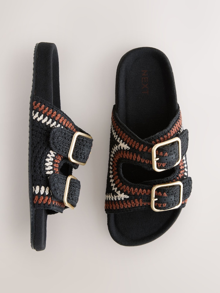 أسود - نعال مفتوحة كروشيه - Image 1 of 5