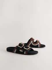 Black Crochet Slider Slippers - Image 6 of 9