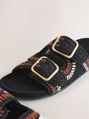 Black Crochet Slider Slippers - Image 8 of 9