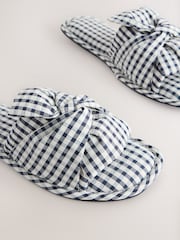 Monochrome Check Gingham Knot Slider Slippers - Image 7 of 8