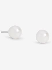 Jon Richard Silver Plated 8mm Pearl Stud Earrings - Image 1 of 4