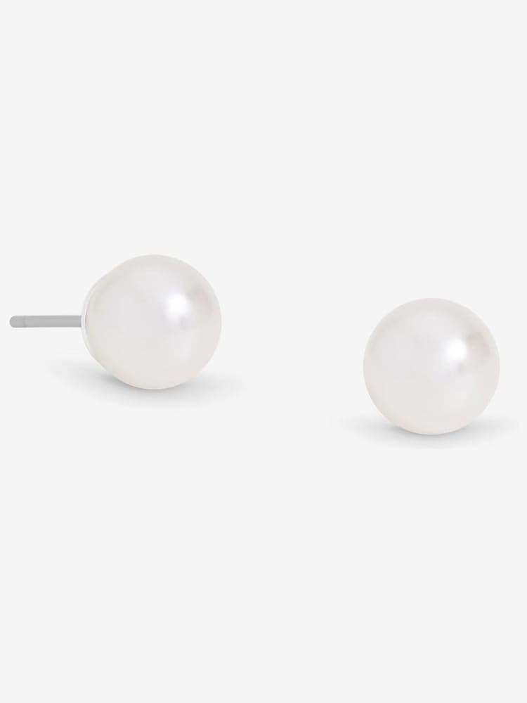 Jon Richard Silver Plated 8mm Pearl Stud Earrings - Image 1 of 4