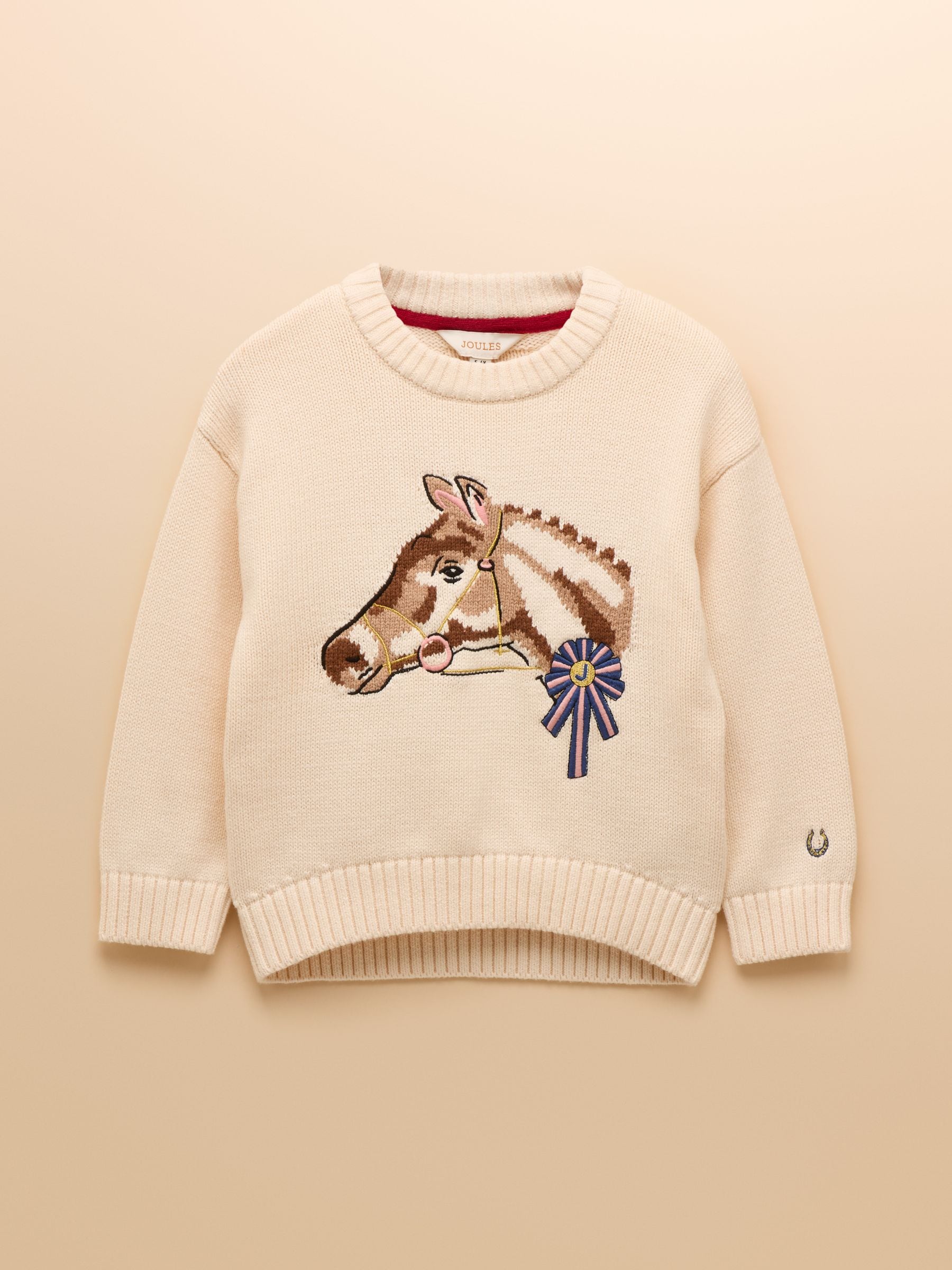 Buy Joules Girls' Hattie Cream Horse Knitted Jumper from the Next
