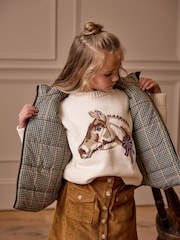 Joules Girls' Cream Horse Knitted Jumper - Image 2 of 10