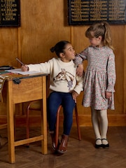 Joules Girls' Cream Horse Knitted Jumper - Image 4 of 10