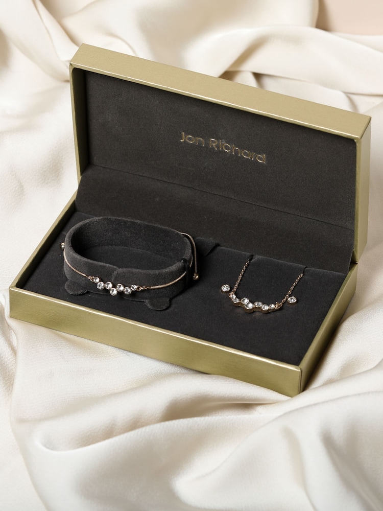 Jon Richard Gold Bubble Crystal Trio Set Gift Box - Image 1 of 5 Jon Richard Gold Bubble Crystal Trio Set Gift Box - Image 1 of 5