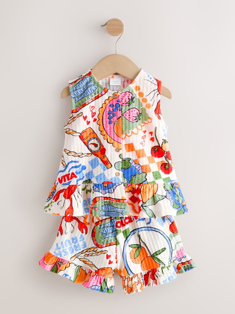 Pink/Red Fruits Peplum Vest and Shorts Set (3mths-7yrs) - Image 5 of 5