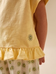 Yellow Flower Wide Leg Trousers Set (3mths-7yrs) - Image 4 of 4
