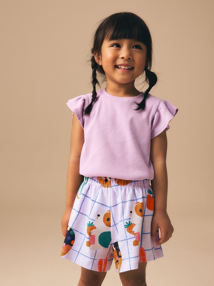 أرجواني فاتح - تصميم حيوانات أليفة - شورت (3 شهور - 7 سنوات) - Image 2 of 7