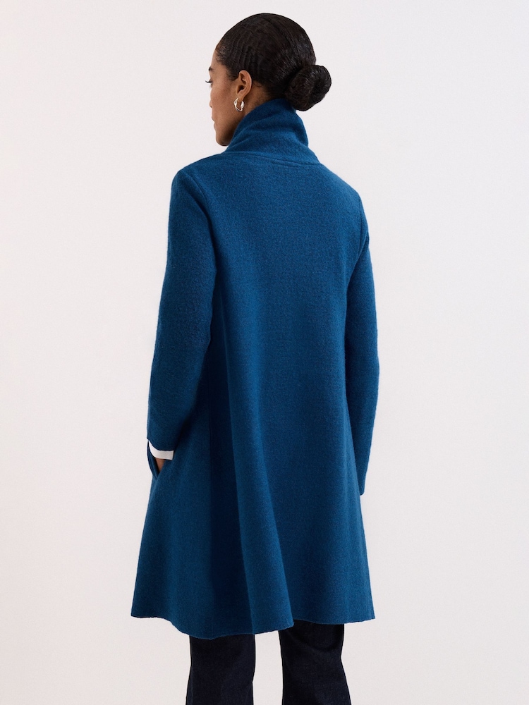 Phase Eight Blue Bellona Knit Coat - Image 2 of 7 Phase Eight Blue Bellona Knit Coat - Image 2 of 7