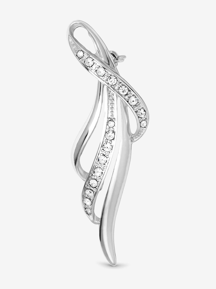 Jon Richard Silver Plated and Pave Contempoary Long Brooch Gift Box - Image 2 of 3