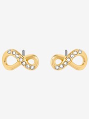 Jon Richard Gold Plated 18K Pave Infinity Hanging Heart Earrings - Image 1 of 2