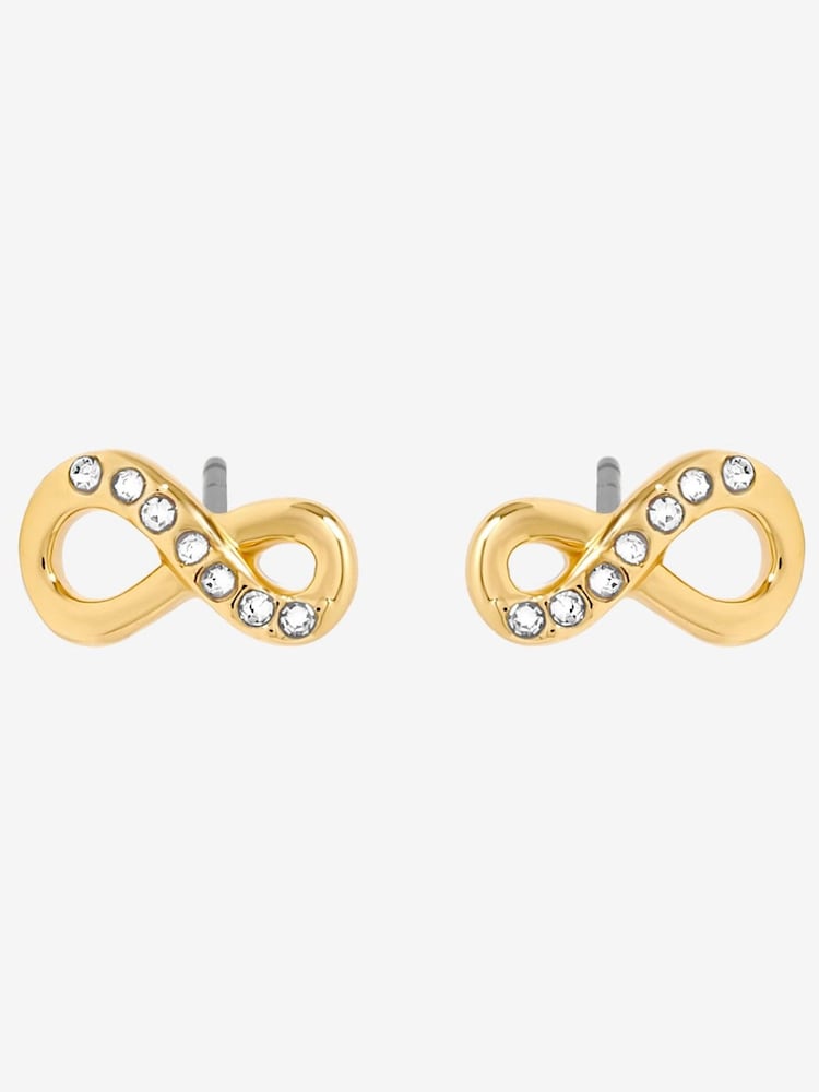 Jon Richard Gold Plated 18K Pave Infinity Hanging Heart Earrings - Image 1 of 2