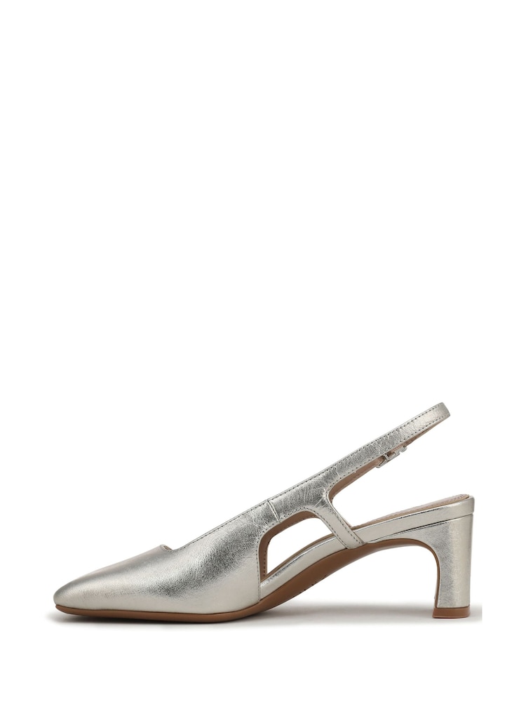 Naturalizer Wide Fit Silver Carmen Slingbacks Shoes - Image 2 of 7