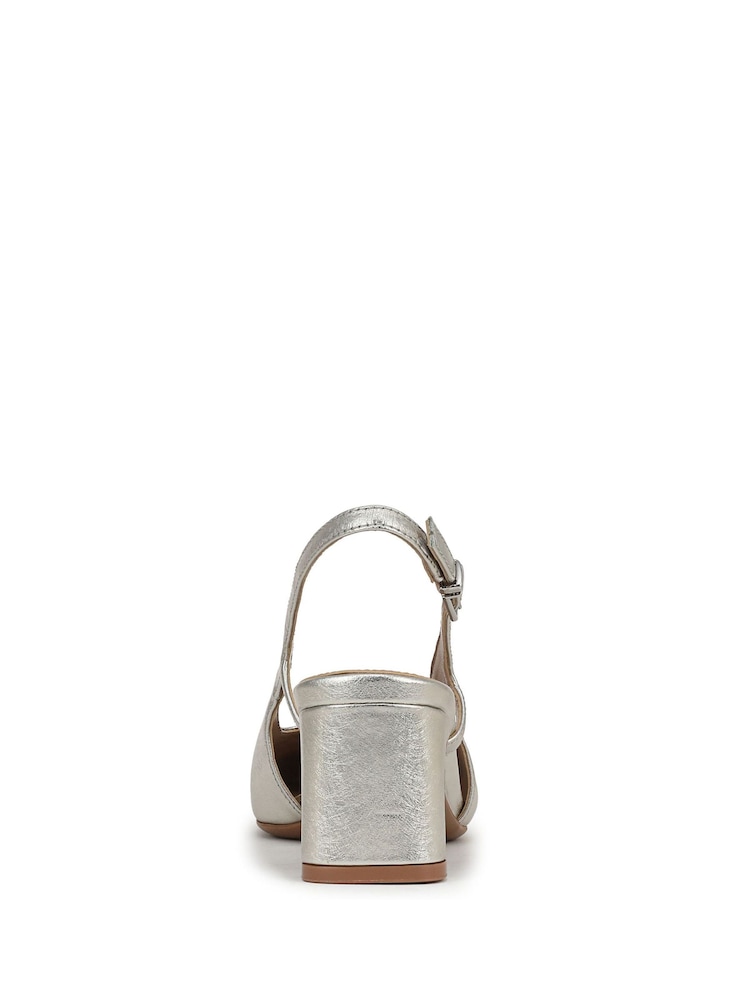 Naturalizer Wide Fit Silver Carmen Slingbacks Shoes - Image 7 of 7 Naturalizer Wide Fit Silver Carmen Slingbacks Shoes - Image 7 of 7