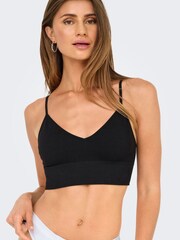 ONLY Black 3 Pack V-Neck Ribbed Soft Bralet - Image 5 of 5