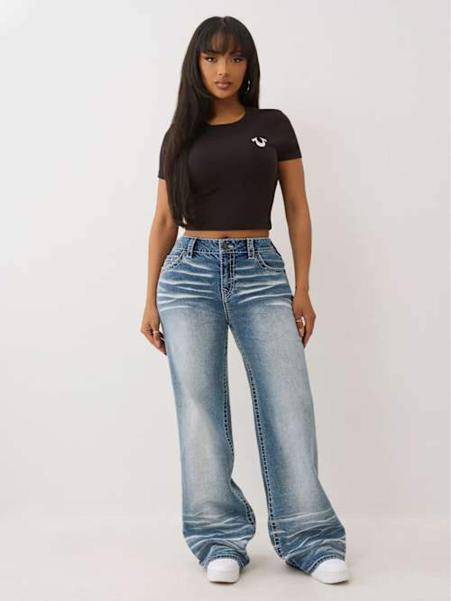 Buy True Religion Blue Bobbi Baggy Big T Jeans from Next USA