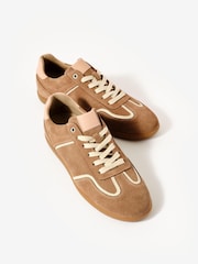Mint Velvet Brown Suede Trainers - Image 3 of 5