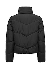ONLY Black Zip Through Short Puffer Jacket - Image 6 of 6