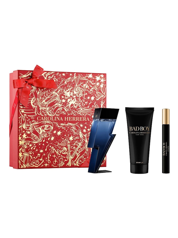 Carolina Herrera Bad Boy Eau de Toilette 50ml Shower Gel 100ml & Eau de Toilette 10ml Gift Set - Image 1 of 6 Carolina Herrera Bad Boy Eau de Toilette 50ml Shower Gel 100ml & Eau de Toilette 10ml Gift Set - Image 1 of 6