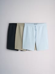 The Set 3 Pack Navy/Blue/Khaki Heavy Cotton Loopback Sweat Shorts Blue/Navy - Image 2 of 12