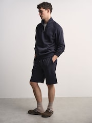 The Set 3 Pack Navy/Blue/Khaki Heavy Cotton Loopback Sweat Shorts Blue/Navy - Image 4 of 12