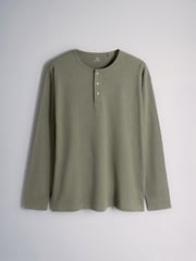 The Set 4 Pack 4 Pack Cotton Long Sleeve Henley TShirt Black/Brown - Image 2 of 6