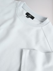 The Set 4 Piece Cotton Blend Interlock TShirt and Shorts Set Blue/Ecru - Image 7 of 7