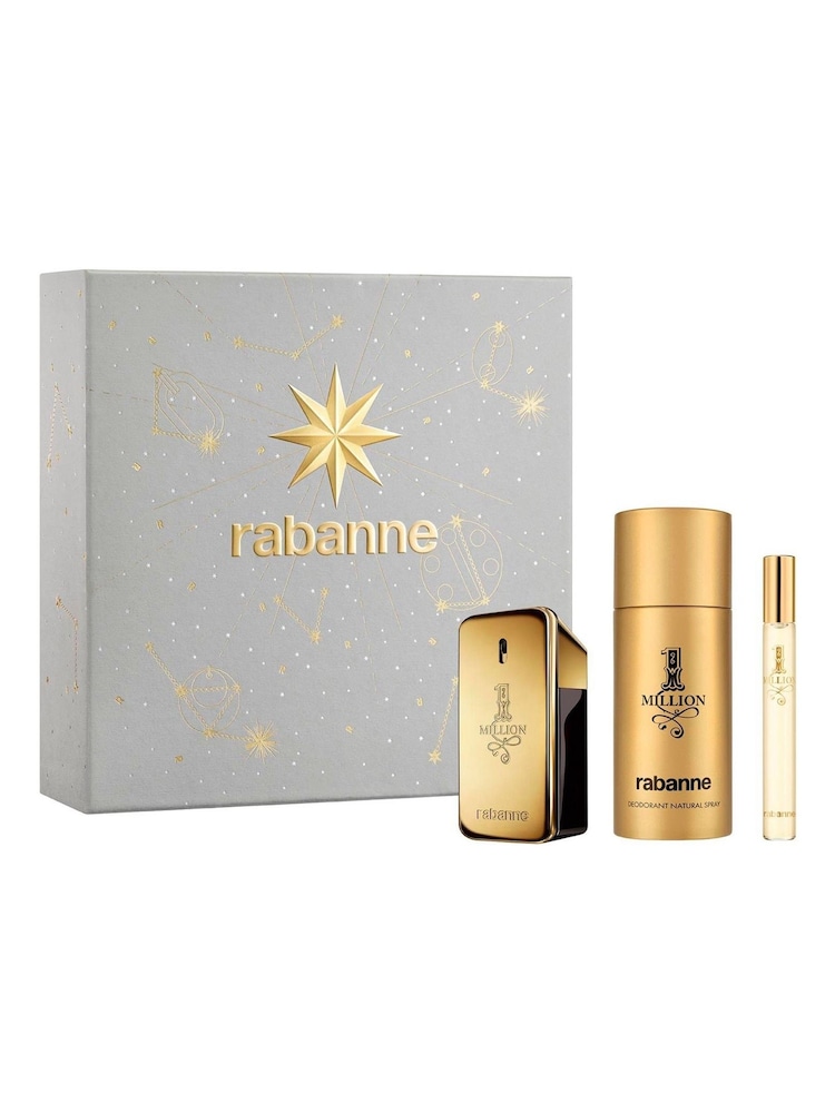 Rabanne 1 Million Eau de Toilette 50ml Deodorant 150ml & Eau de Toilette 10ml Gift Set - Image 1 of 4 Rabanne 1 Million Eau de Toilette 50ml Deodorant 150ml & Eau de Toilette 10ml Gift Set - Image 1 of 4