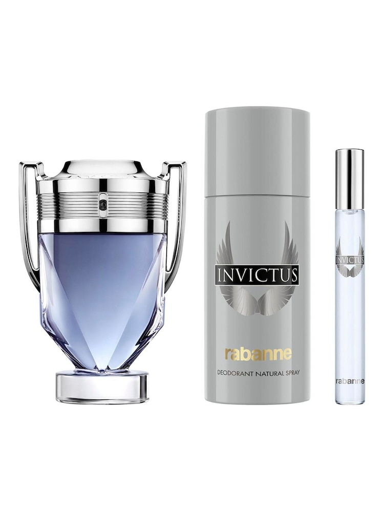Rabanne Invictus Eau de Toilette 100ml Deodorant 150ml & Eau de Toilette 10ml Gift Set - Image 2 of 4 Rabanne Invictus Eau de Toilette 100ml Deodorant 150ml & Eau de Toilette 10ml Gift Set - Image 2 of 4